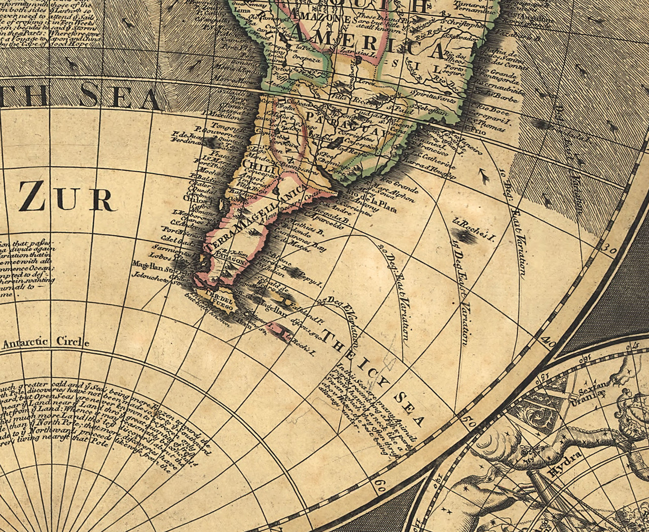 Historical Map Print - World - 1702 - William Godson | World Maps