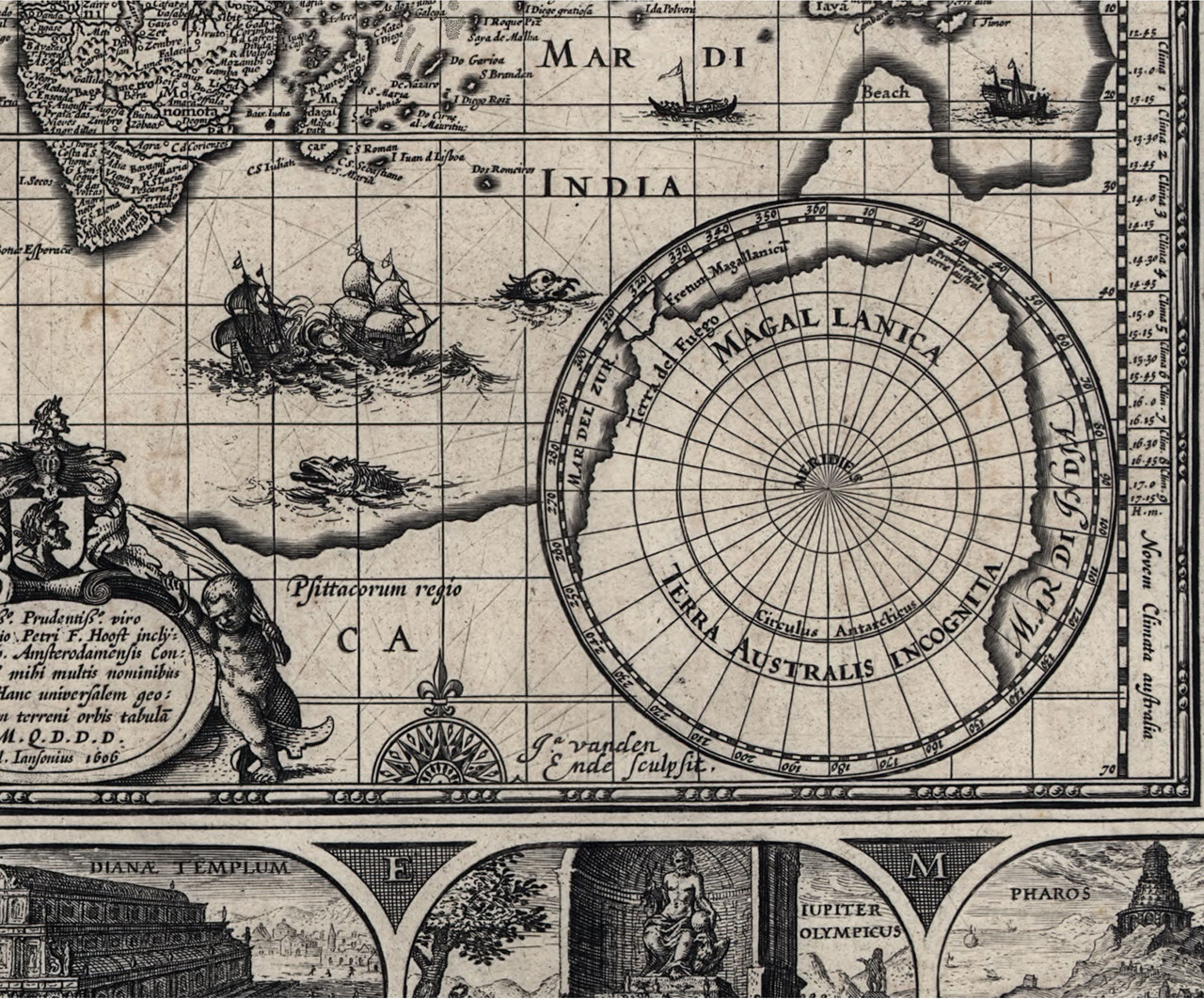 Historical Map Print - World - 1606 - Willem Janszoon Blaeu