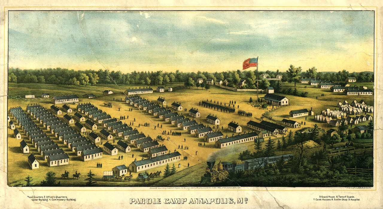 Annapolis, MD - Civil War - Parole Camp Annapolis Vintage Map