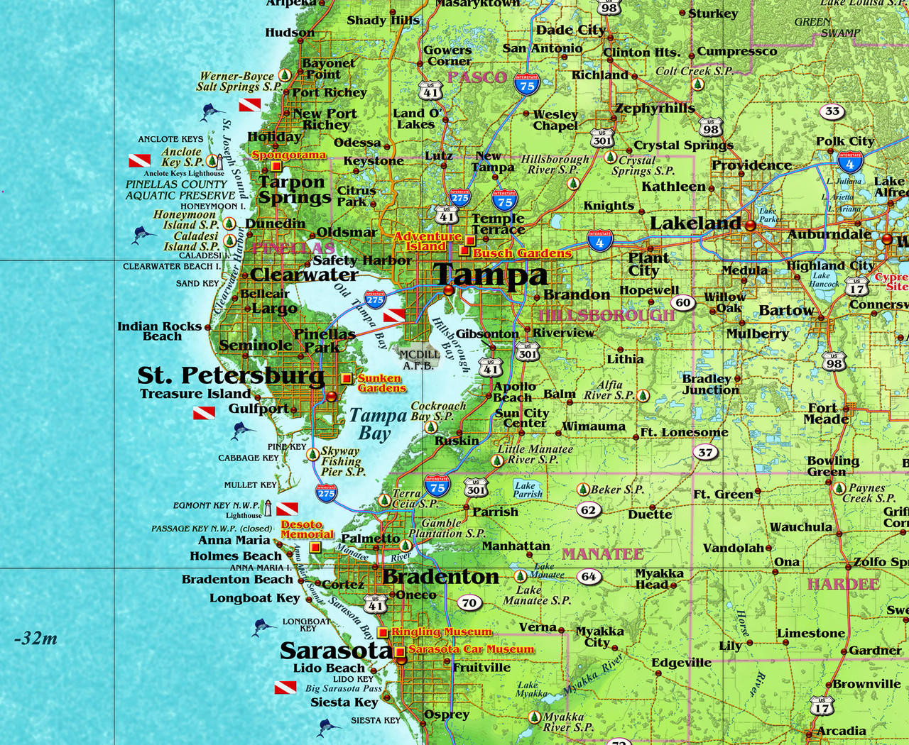 Florida Wall Map By Compart Maps Mapsales vrogue.co