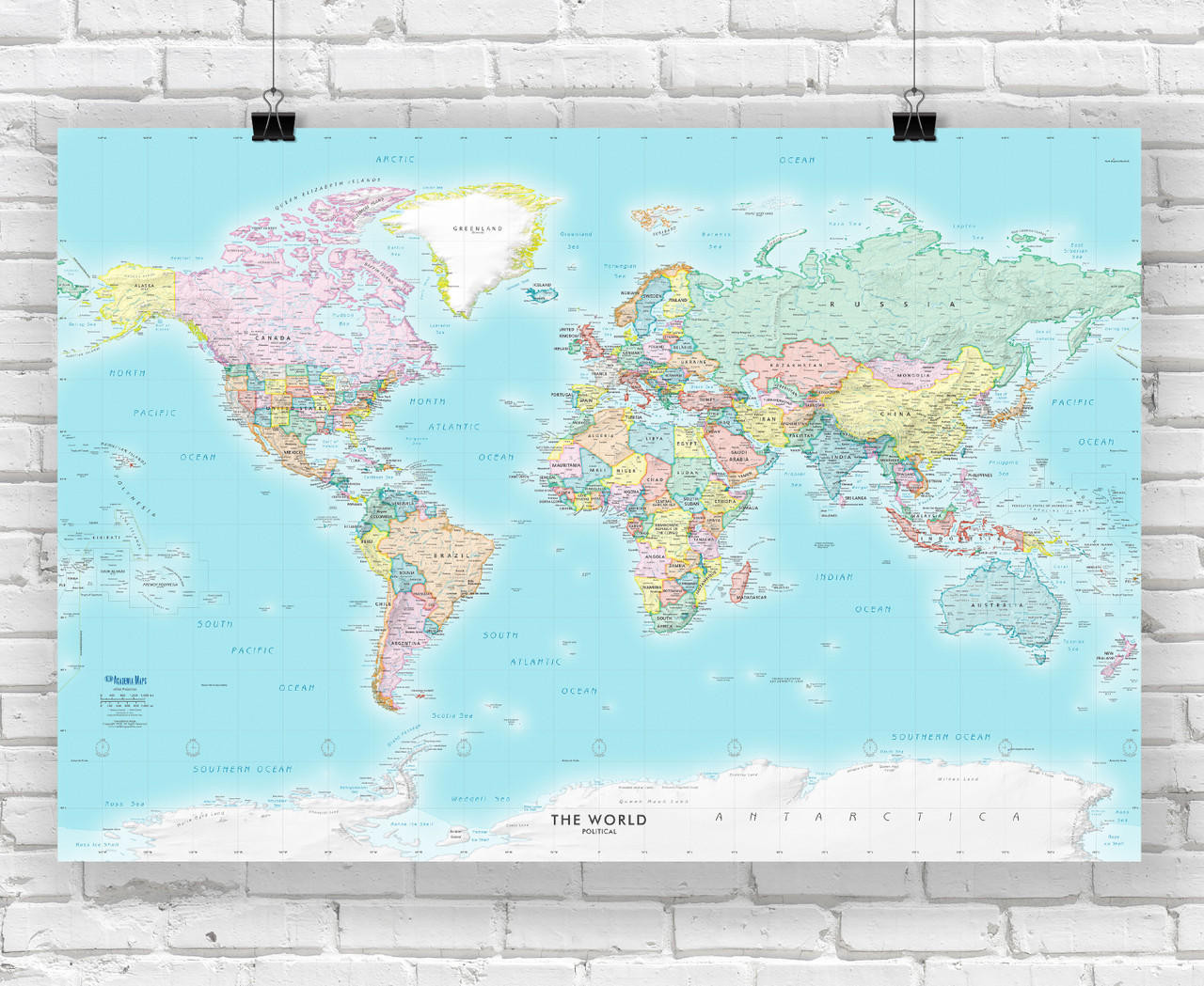 Detailed World Political Wall Map