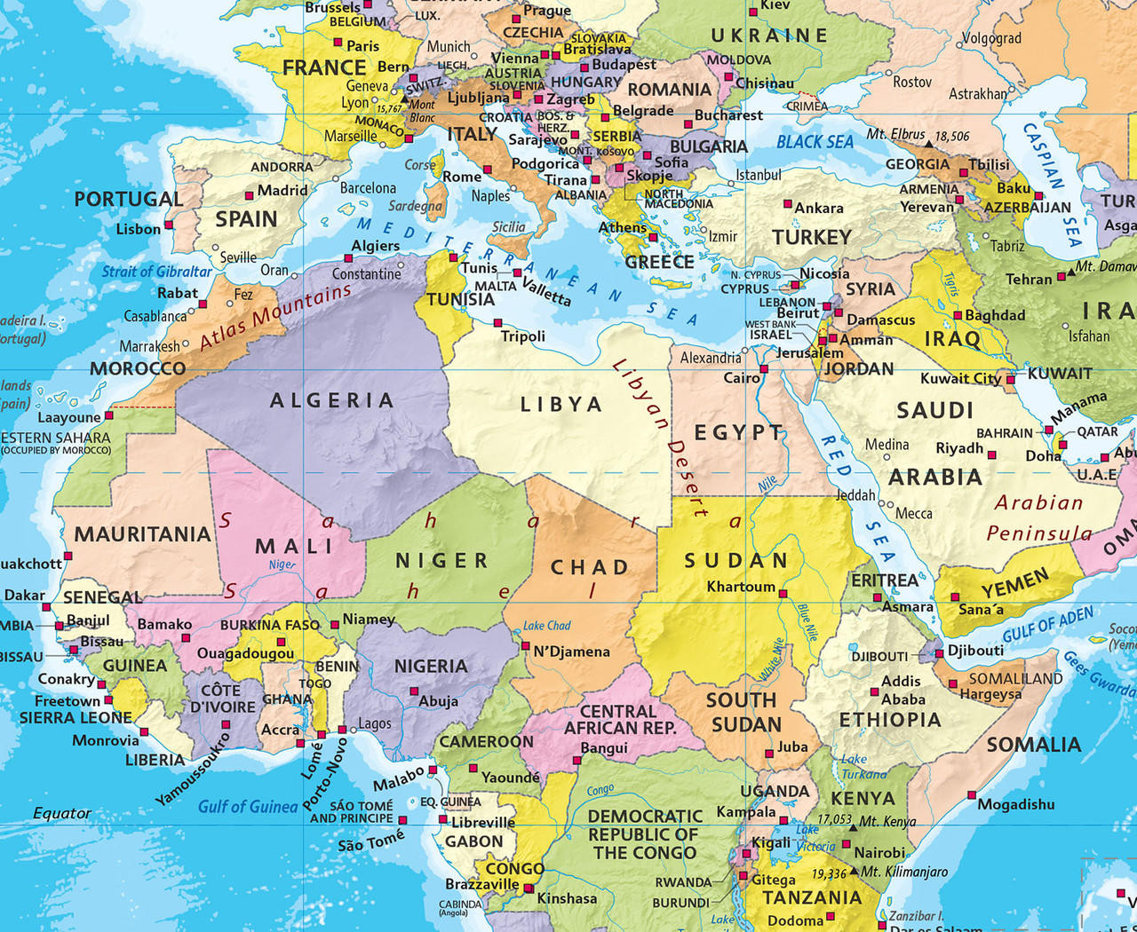 World Political Map Wall Mural Removable Wallpaper World Maps Online