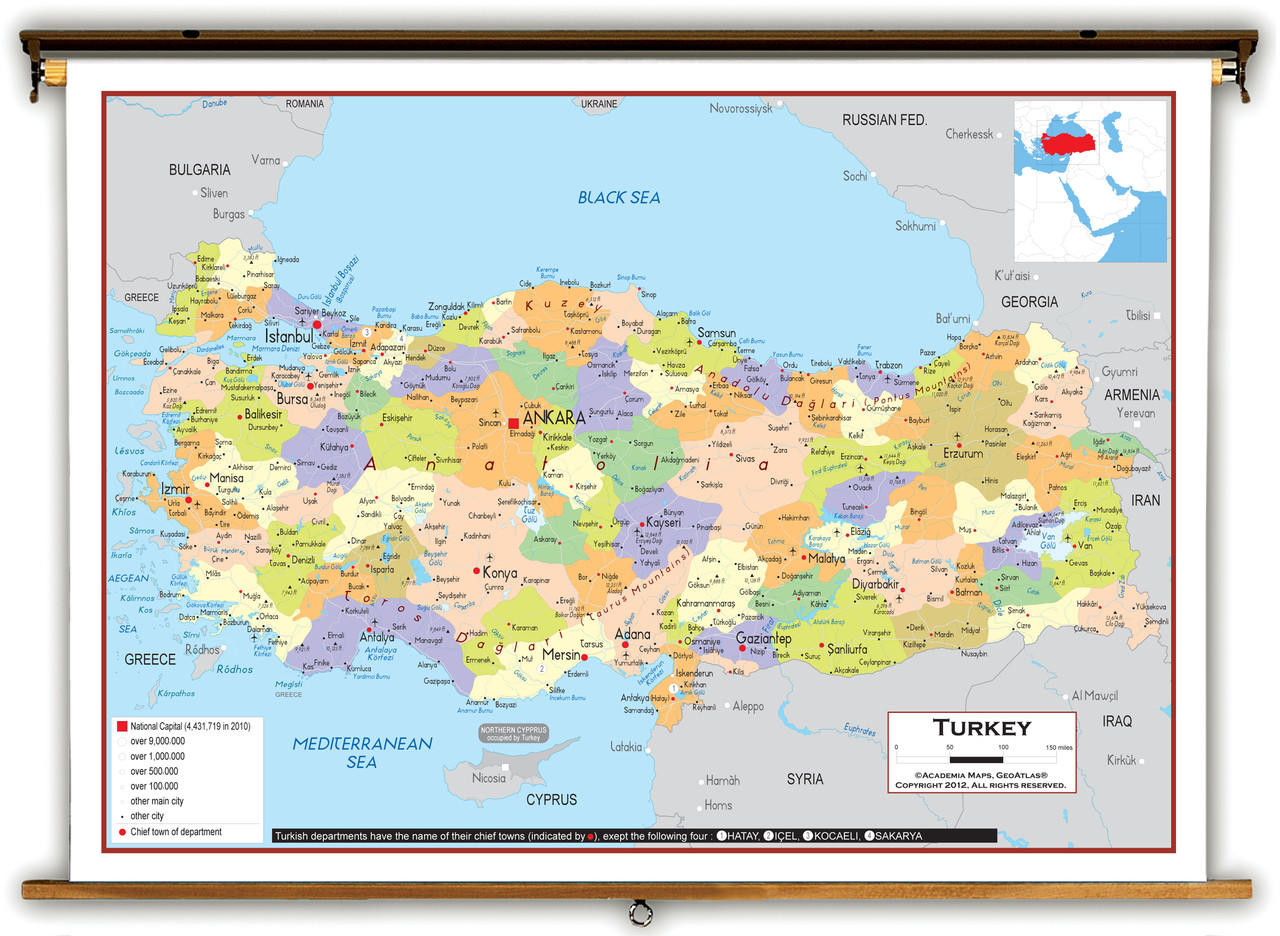 physical map of turkey