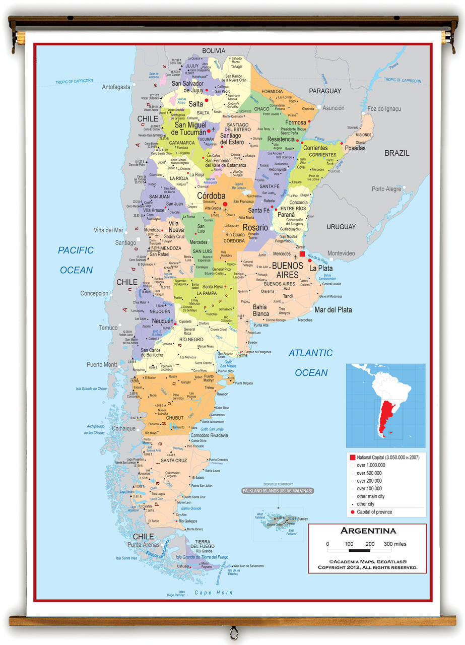 argentina physical map features