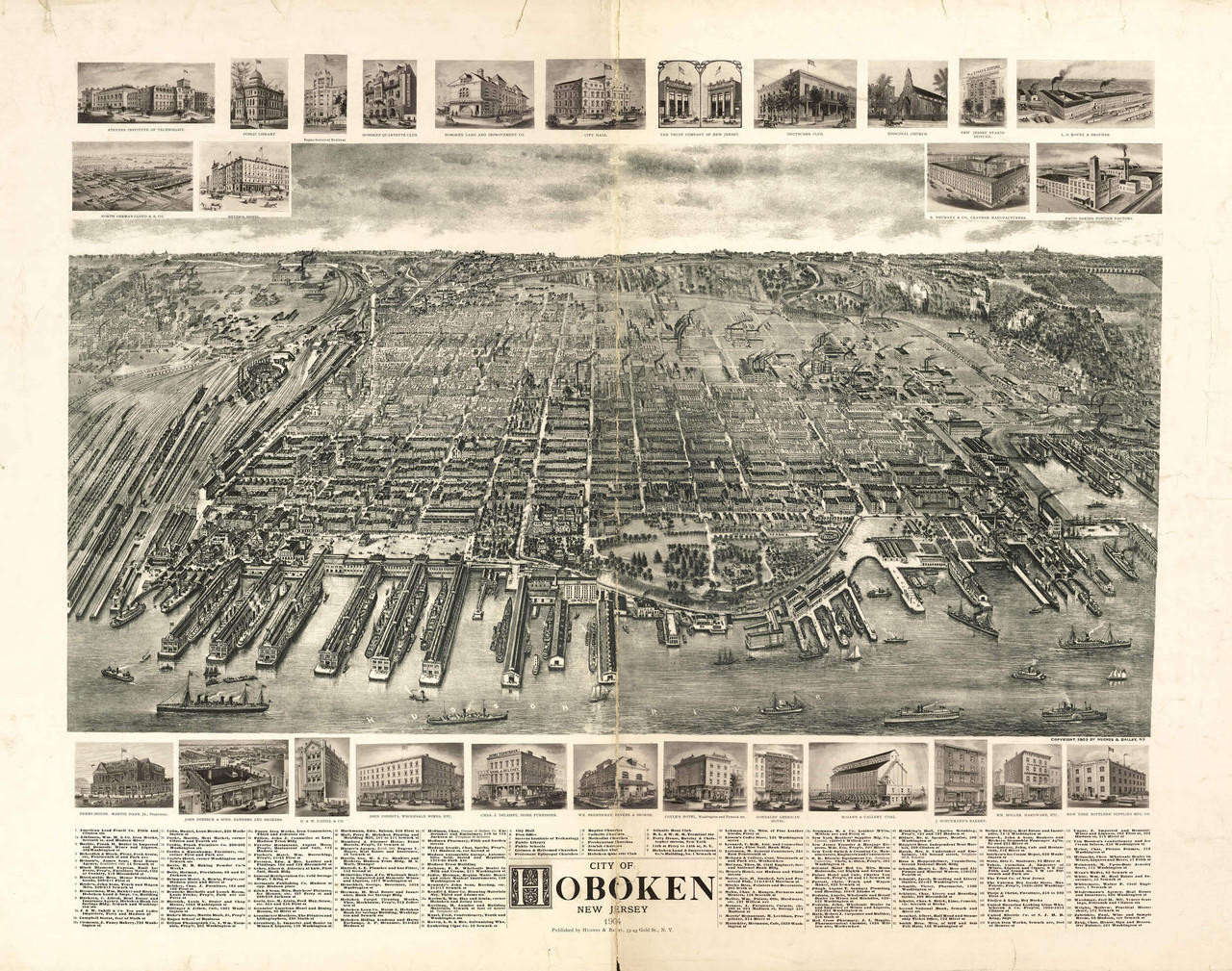 Historic Map Hoboken, NJ 1904 World Maps Online