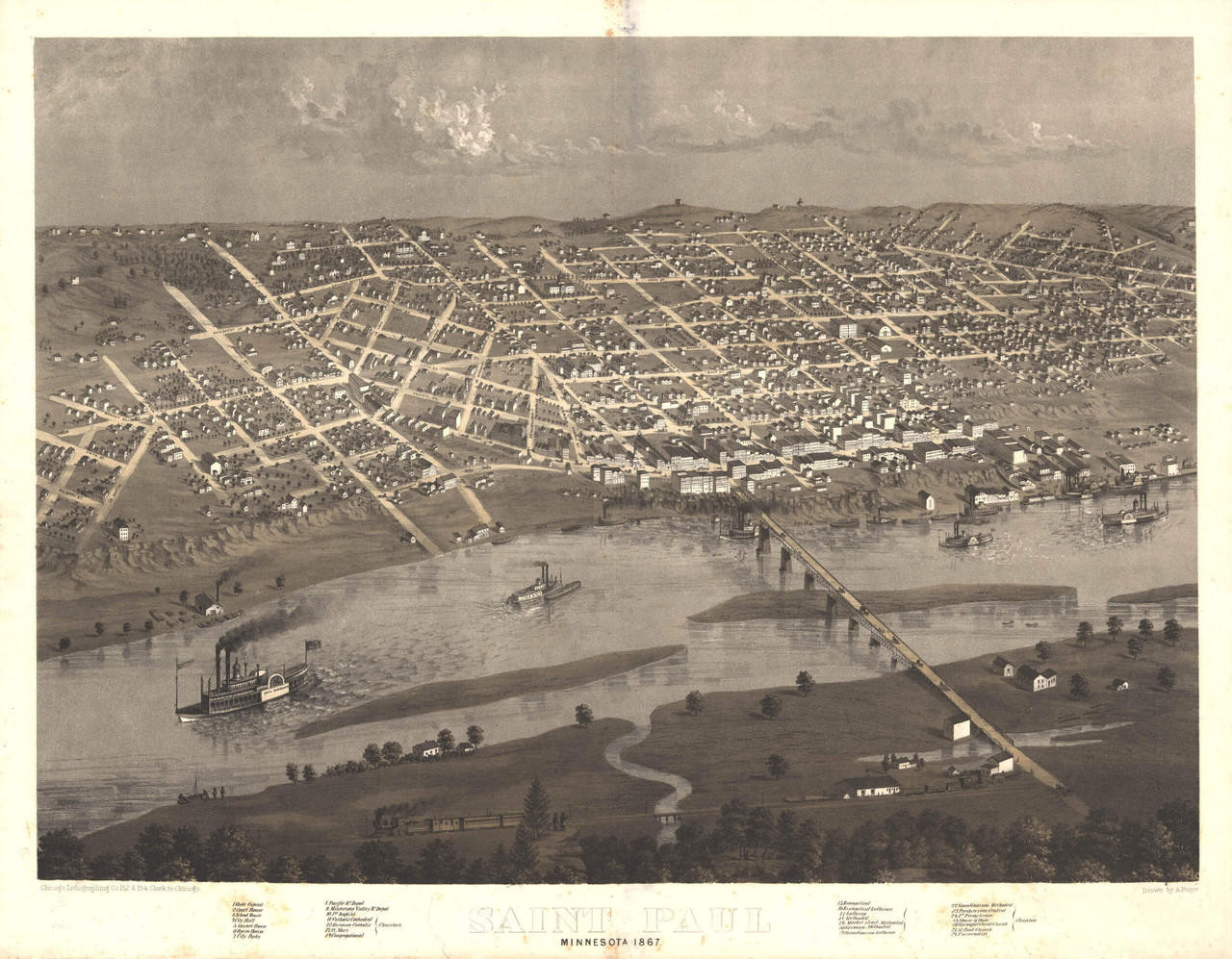 Historic Map - St. Paul, MN - 1867