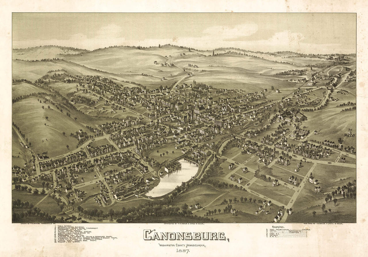 Historic Map Canonsburg, PA 1897 World Maps Online