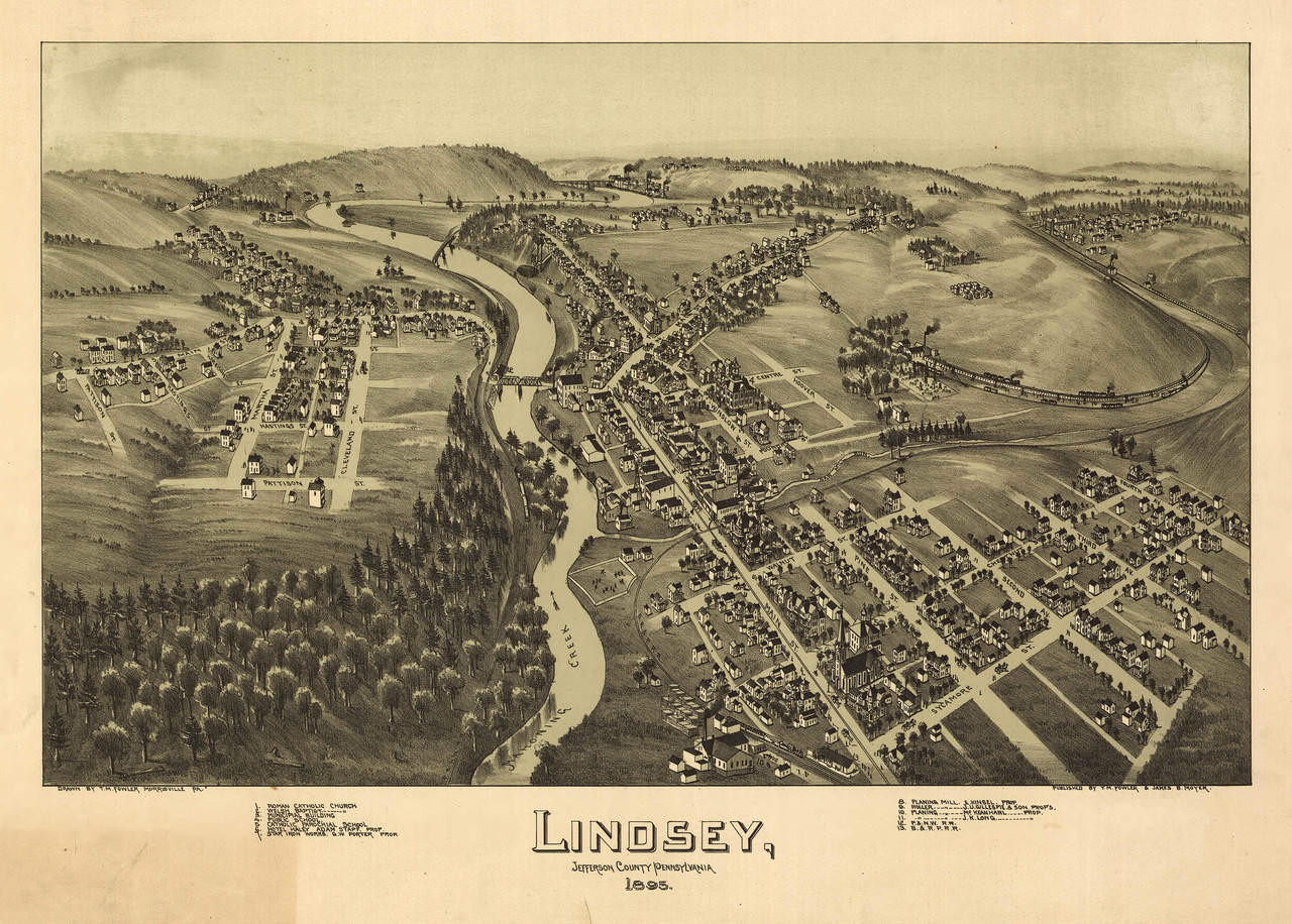 Historic Map Punxsutawney, (Lindsey) PA 1895 World Maps Online