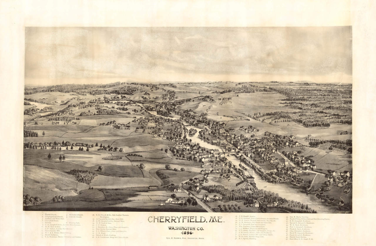 Historic Map Cherryfield, ME 1896 World Maps Online