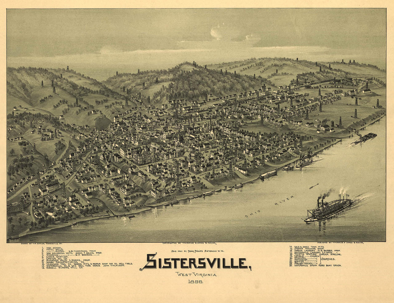 Historic Map Sistersville, WV 1896 World Maps Online