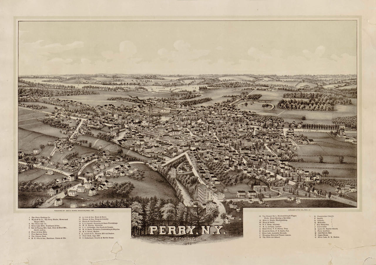 Historic Map Perry, NY 1892 World Maps Online