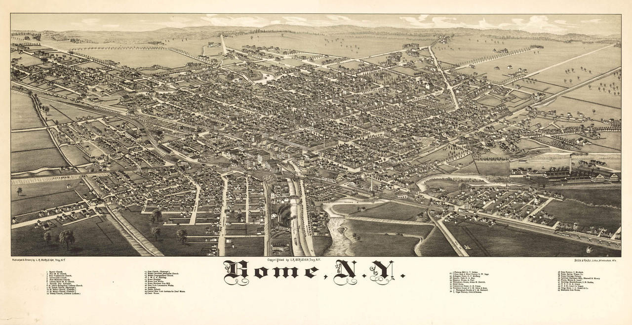 Historic Map Rome, NY 1886 World Maps Online
