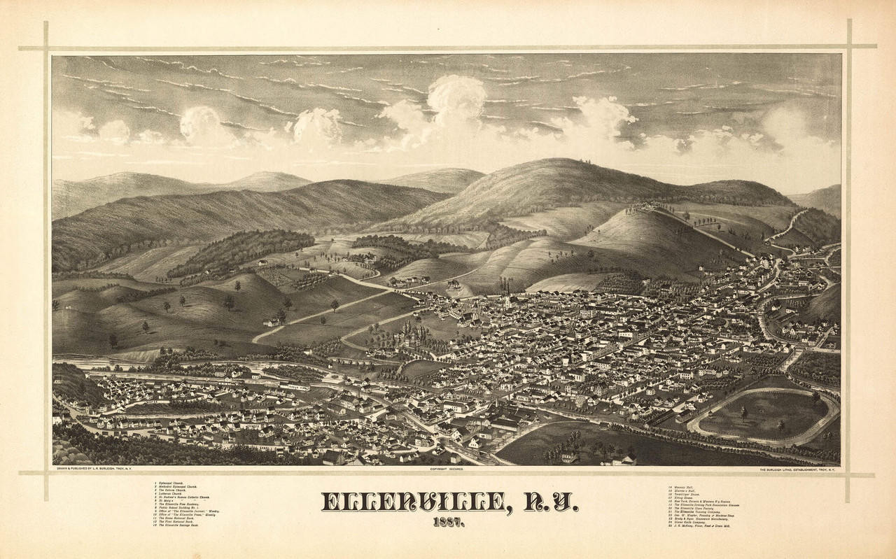 Historic Map Ellenville, NY 1887 World Maps Online