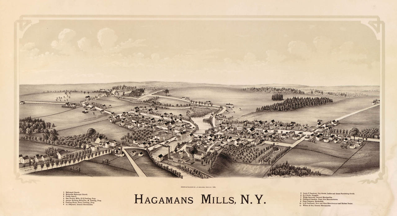Historic Map Hagaman, NY 1890 World Maps Online