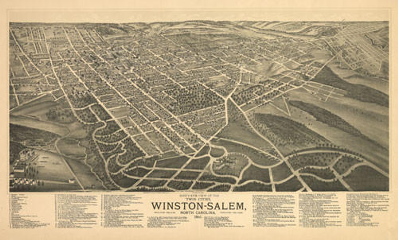 Historic Map - Winston-Salem, NC - 1891