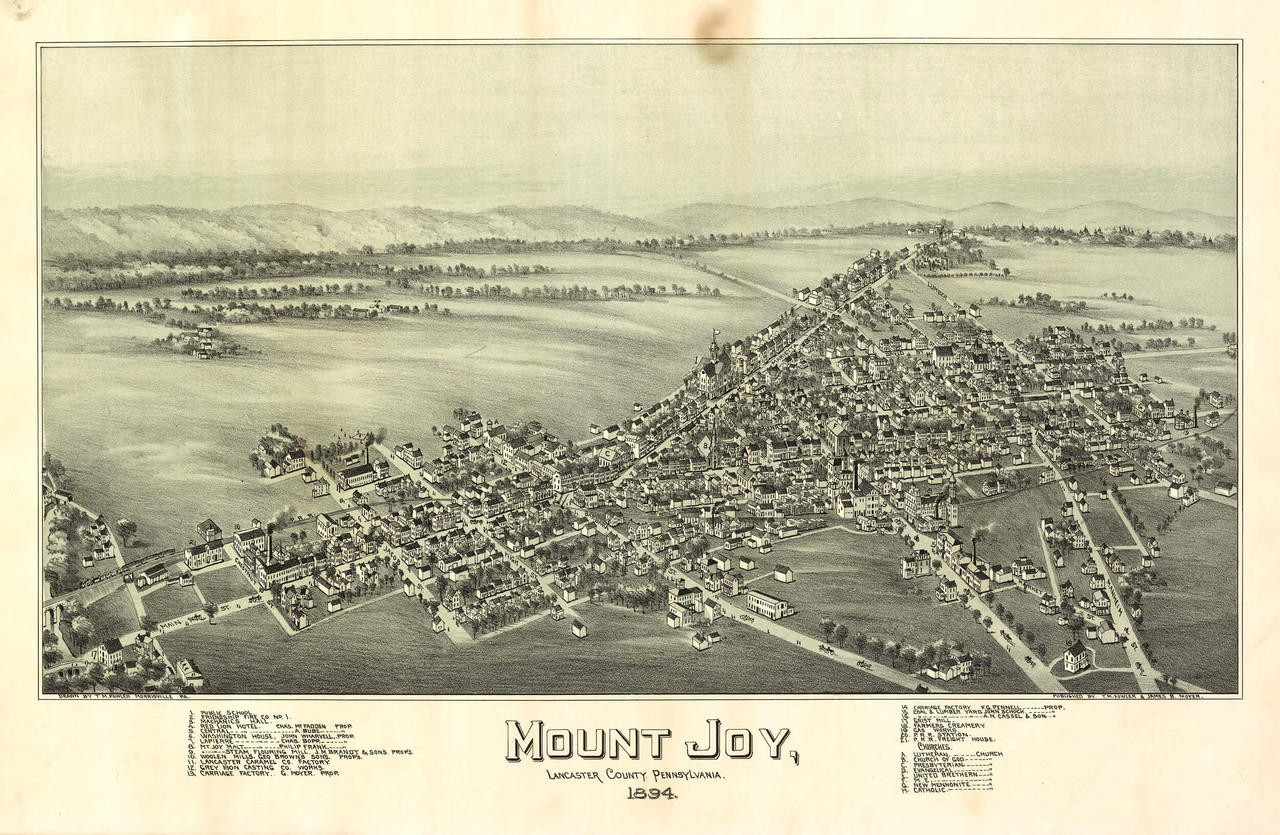 Historic Map Mount Joy, PA 1894 World Maps Online