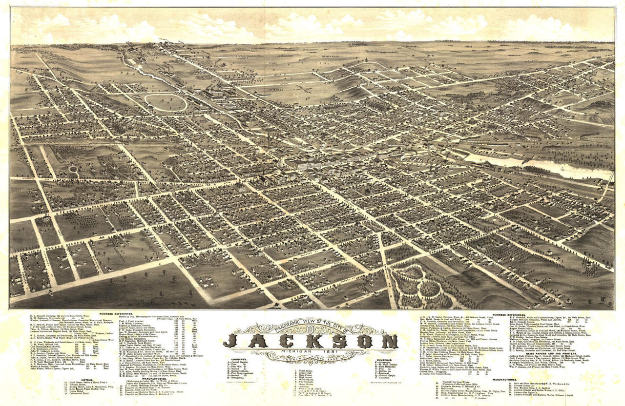 Historic Map - Jackson, MI - 1881 | World Maps Online