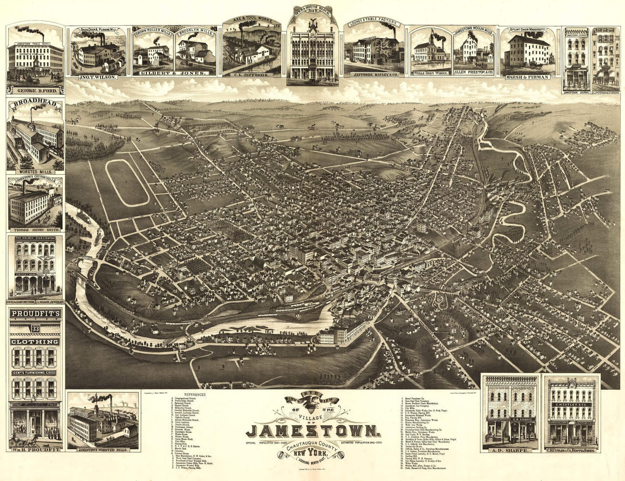 Historic Map Jamestown NY 1882 World Maps Online   1W NY JA 1882  51495  54574.1682711755 