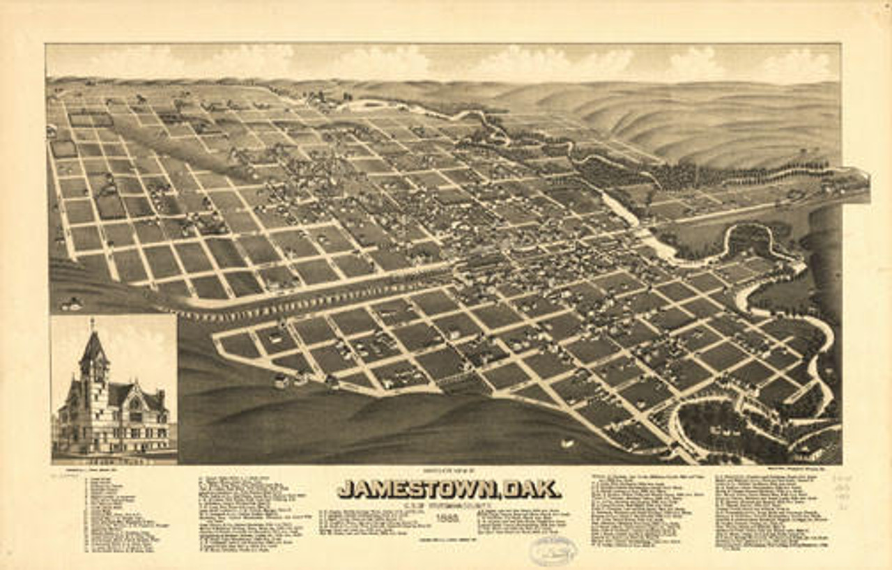 Historic Map Jamestown, ND 1883 World Maps Online