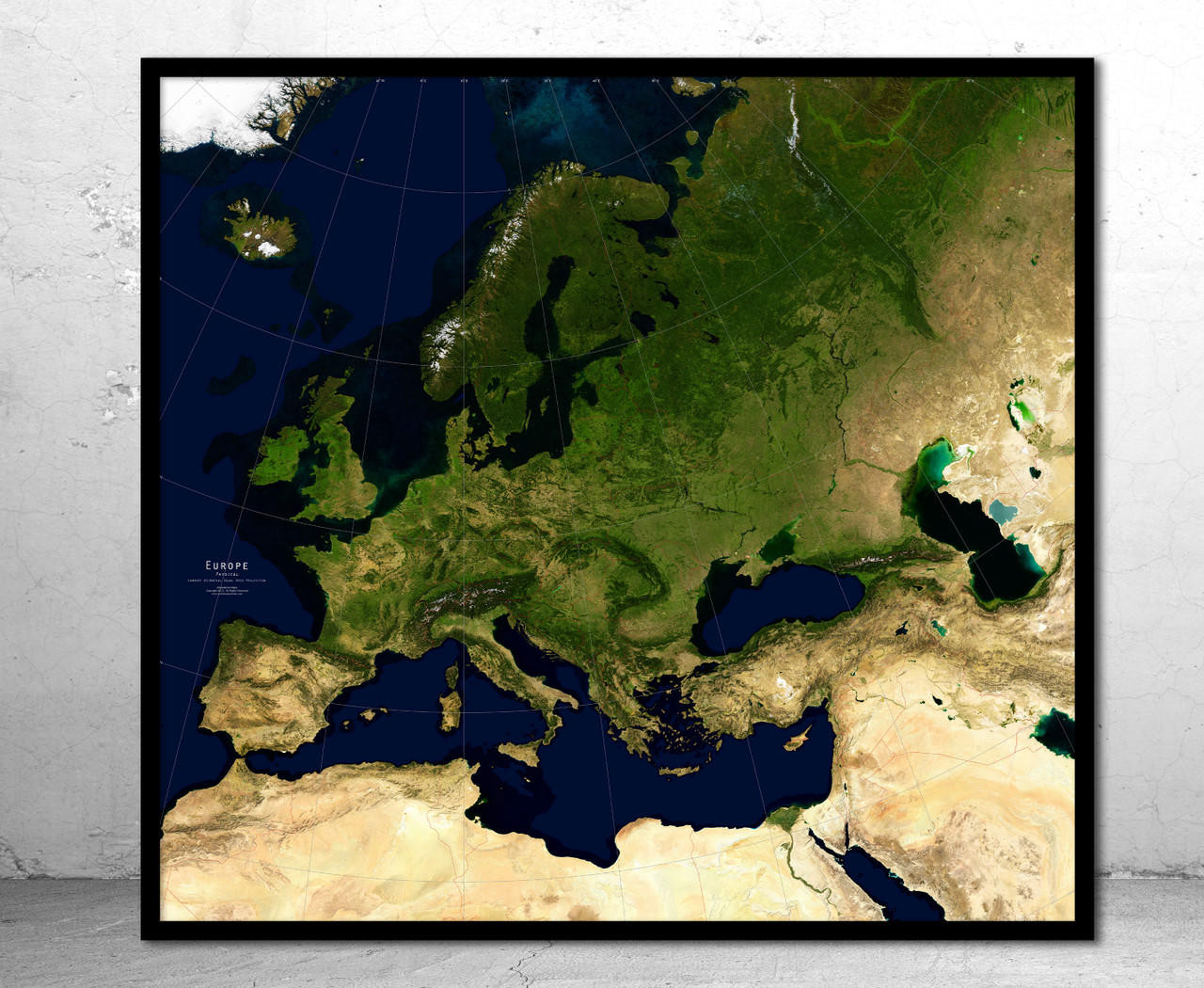 Europe Physical Map With Labels Eu2 Sat2 Europe Physical Satellite Image Map No Labels Framed 91082 65204.1682631523