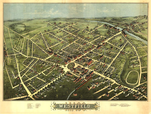 Historic Map Westfield, MA 1875 World Maps Online
