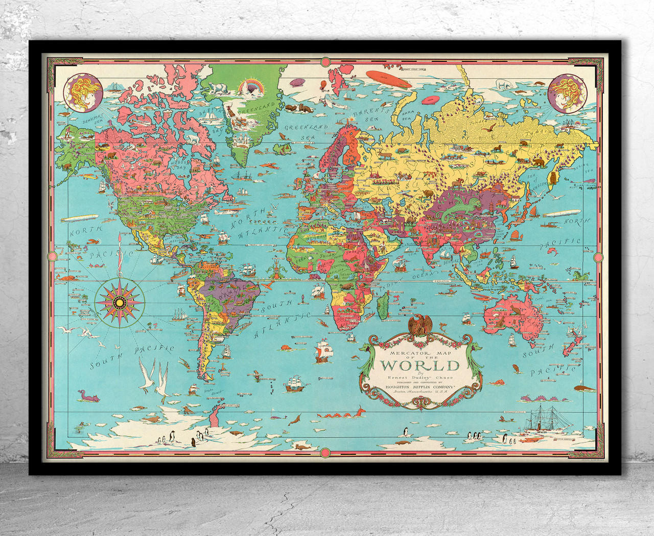 vintage world map