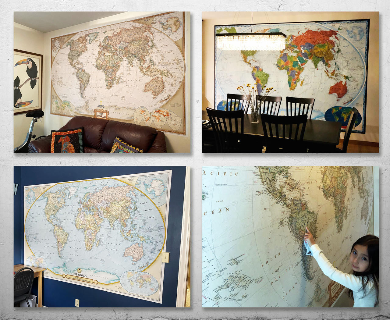 National Geographic Custom Size Map Mural - per Sq/ft