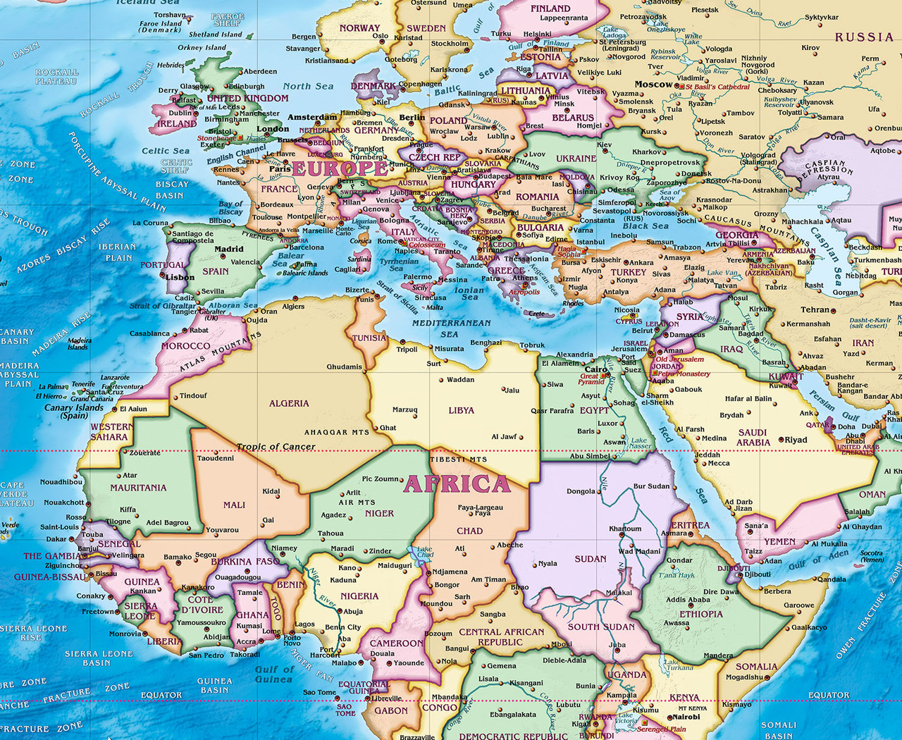 World Political Wall Map by Compart Maps | World Maps Online
