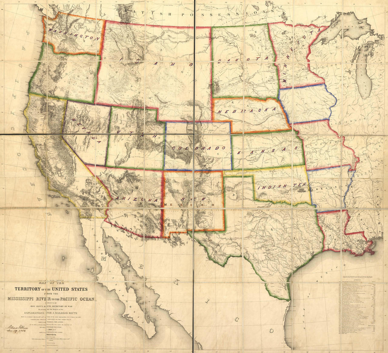 Historic Railroad Map of the Western United States - 1863 | World Maps ...