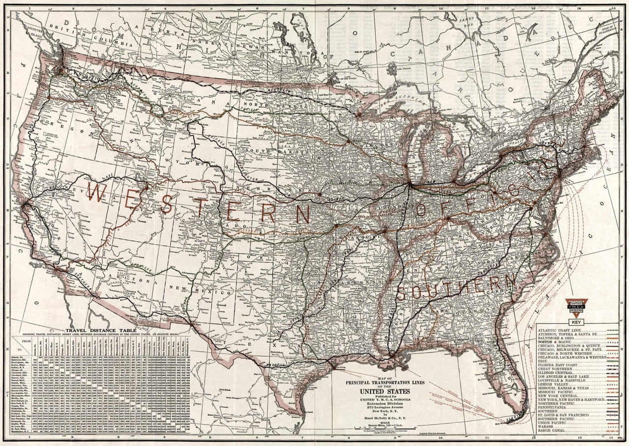 Rail Lines Map Of Us - 1W US RR 1921 53918 69263.1682706097