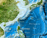 Enhanced World Satellite Image Map Mural - Pacific Rim View - Removable ...