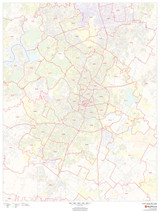 Austin, Texas ZIP Codes Wall Map