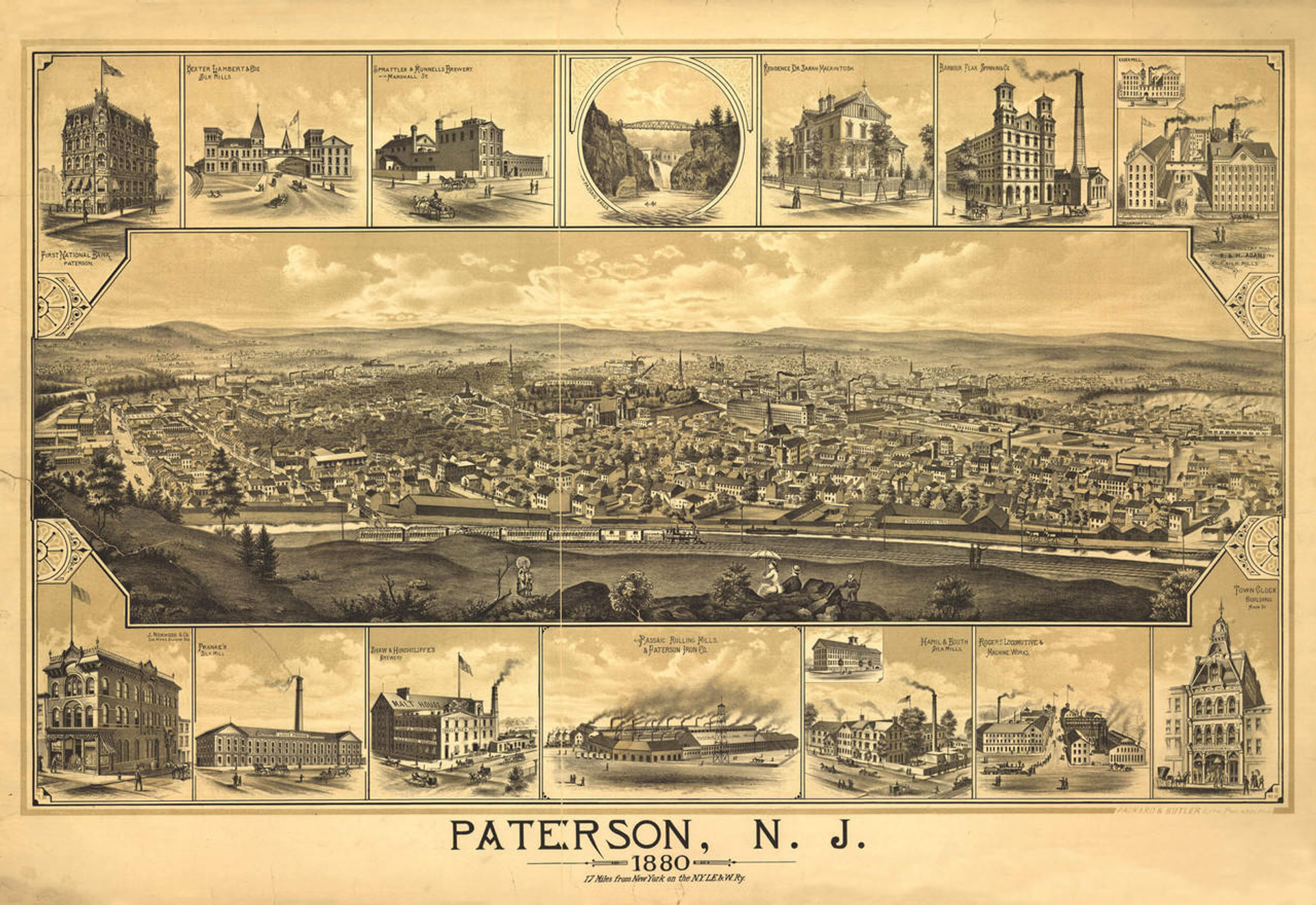 Historic Map Patterson NJ 1880 World Maps Online   1W NJ PA 1880  96002  41403.1682711780 