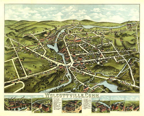 Historic Map Wolcottville (now Torrington), CT 1875 World Maps Online