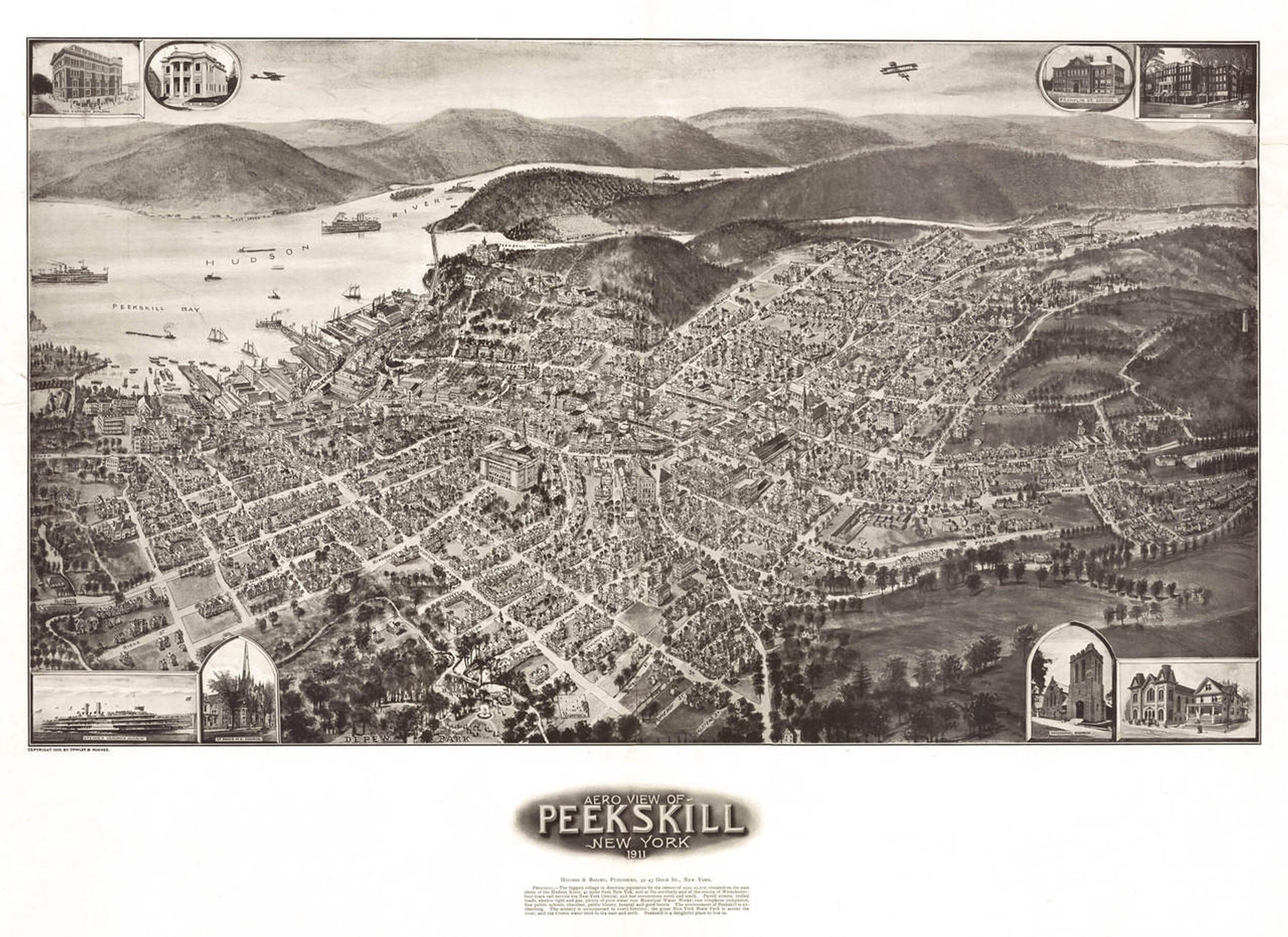 Historic Map Peekskill, NY 1911 World Maps Online