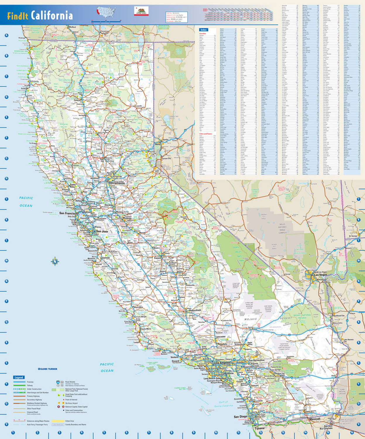 California Reference Wall Map, image 1, World Maps Online