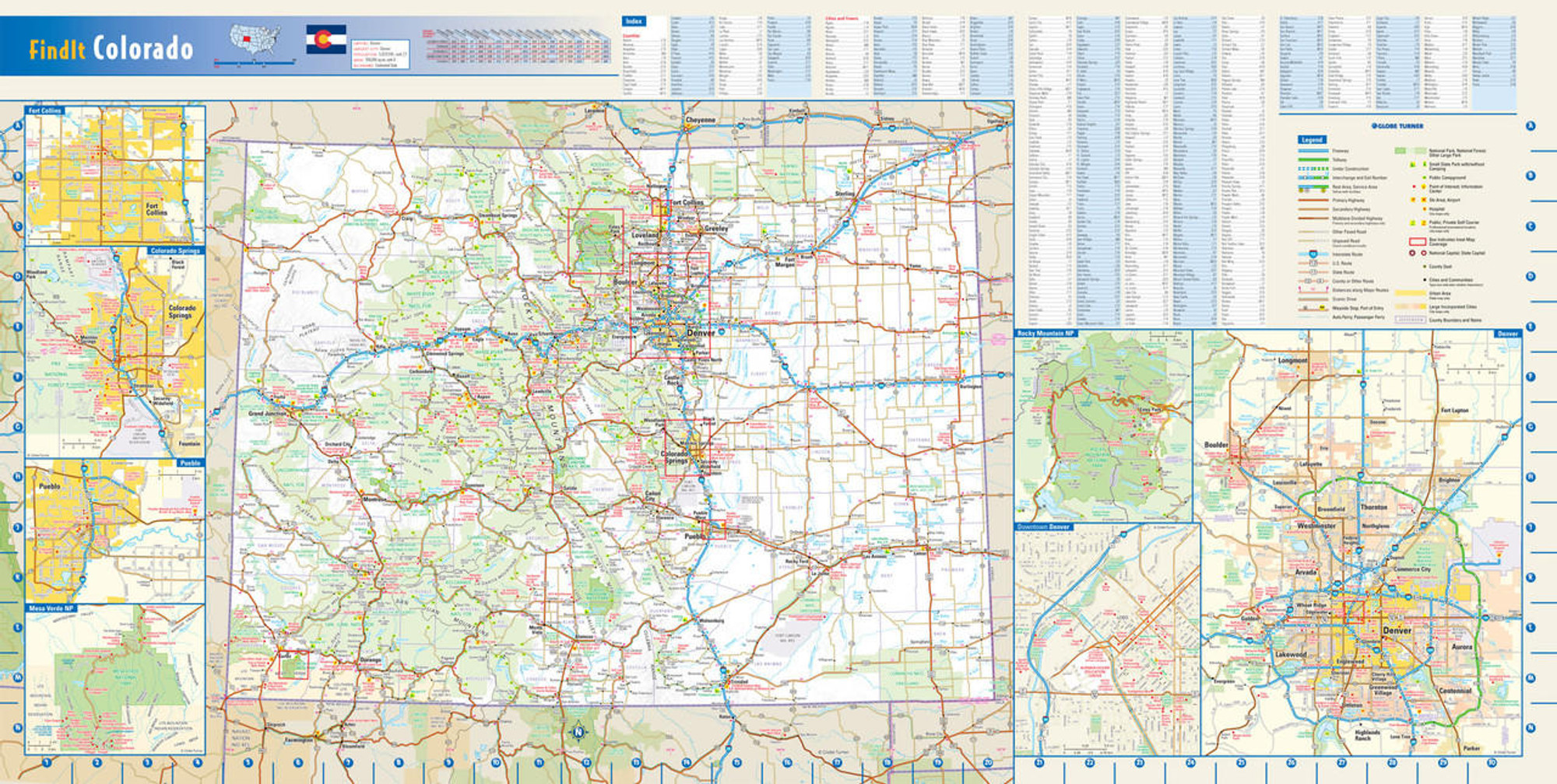 Colorado Reference Wall Map, image 1, World Maps Online