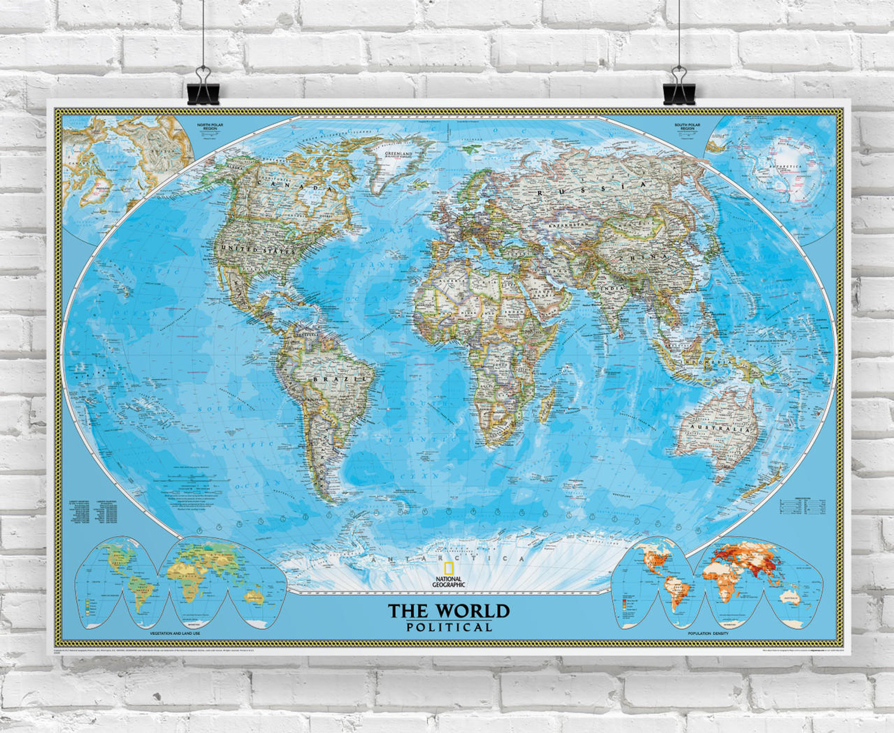 National Geographic World Classic Political Wall Map, image 1, World Maps Online