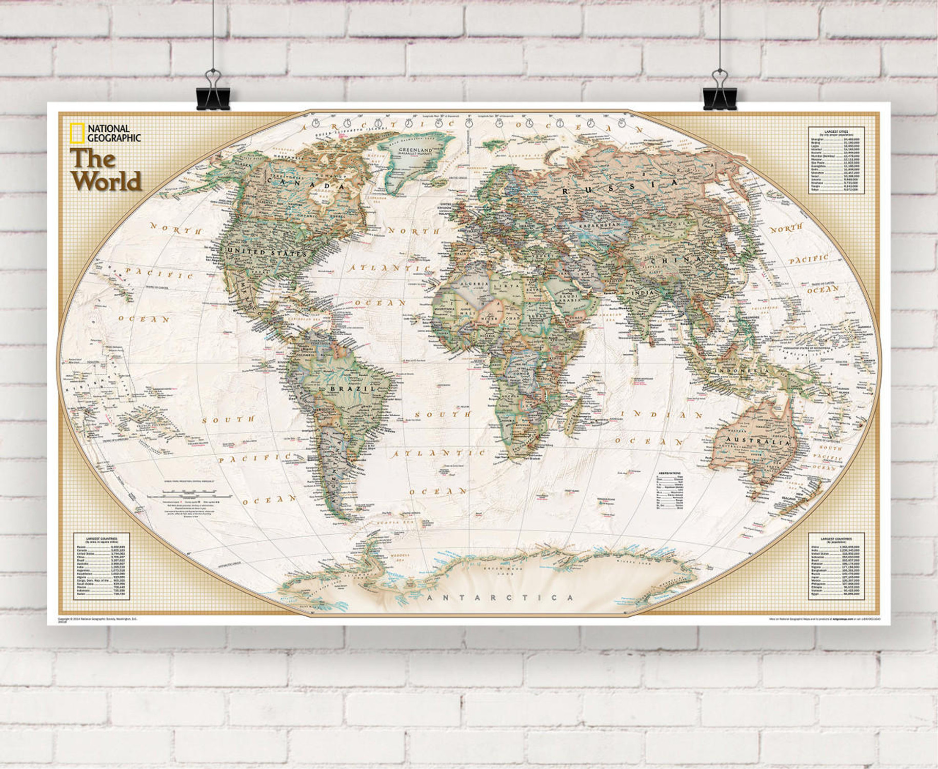 National Geographic World Explorer Executive Wall Map, image 1, World Maps Online