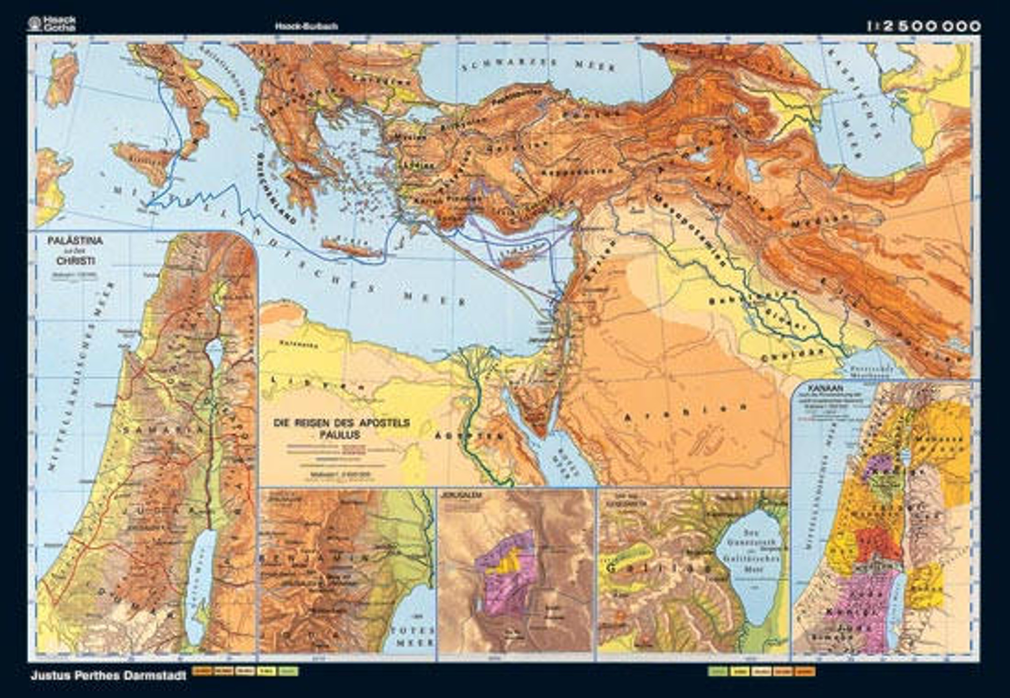 Bible Lands - History Map from Klett-Perthes, image 1, World Maps Online