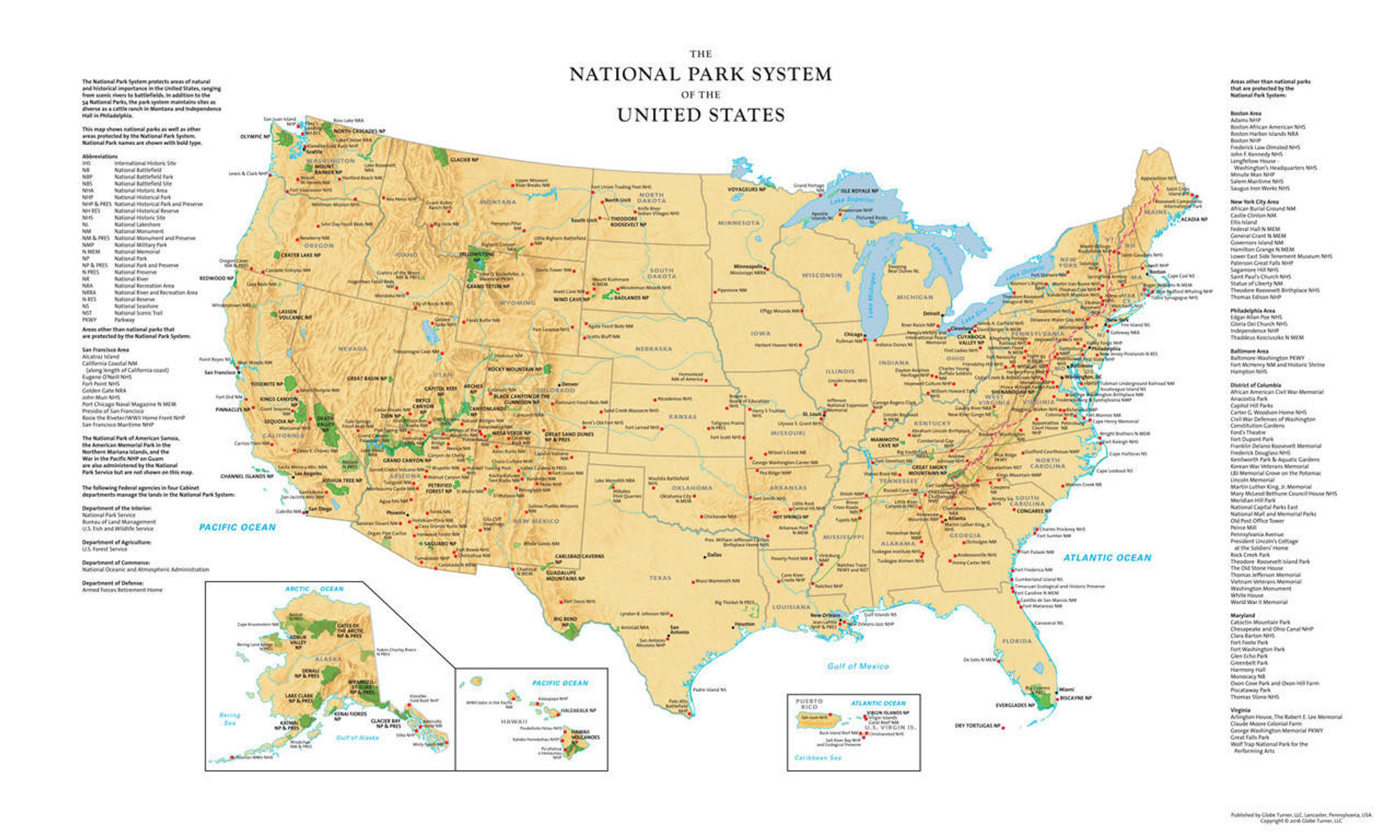 United States National Parks Wall Map, image 1, World Maps Online