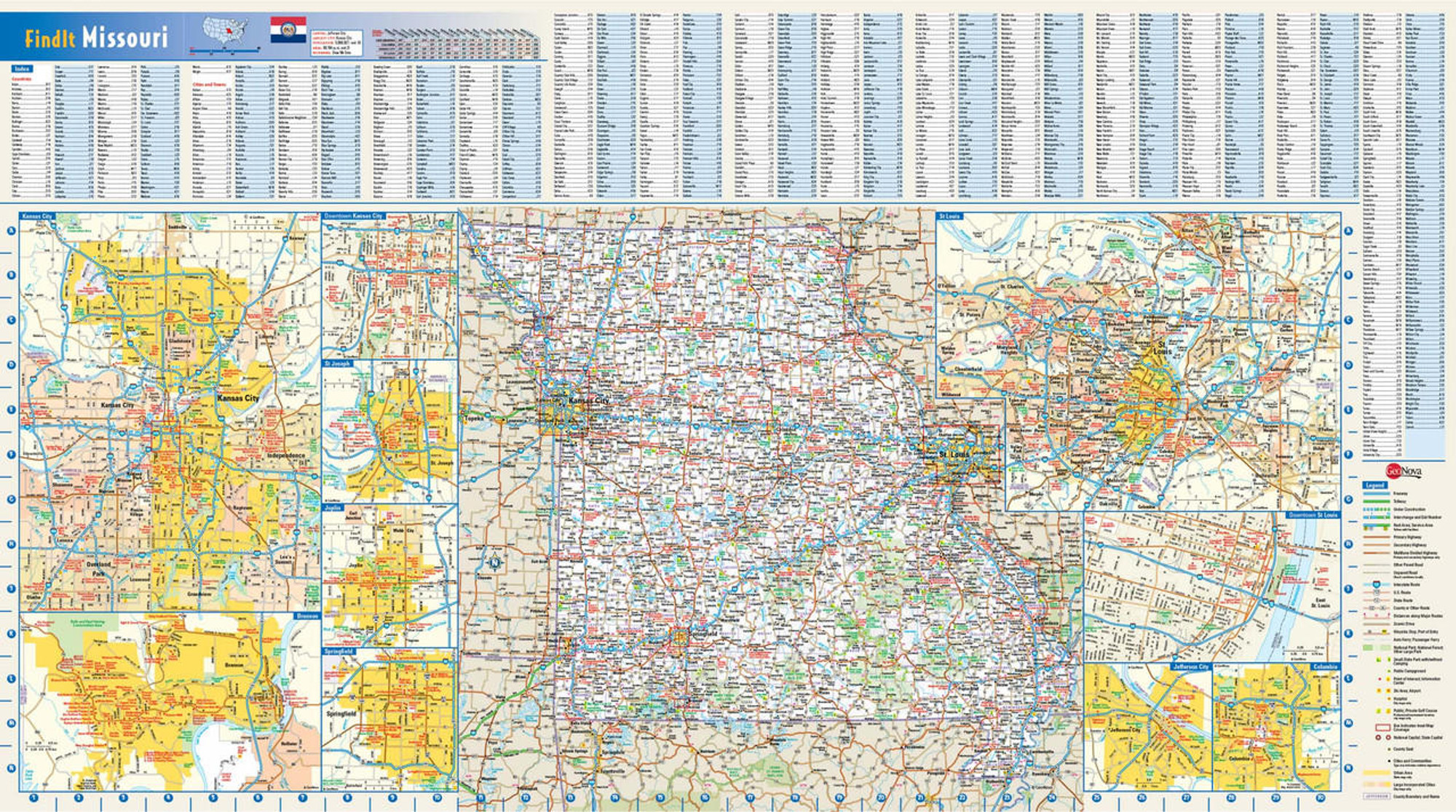 Missouri Reference Wall Map, image 1, World Maps Online