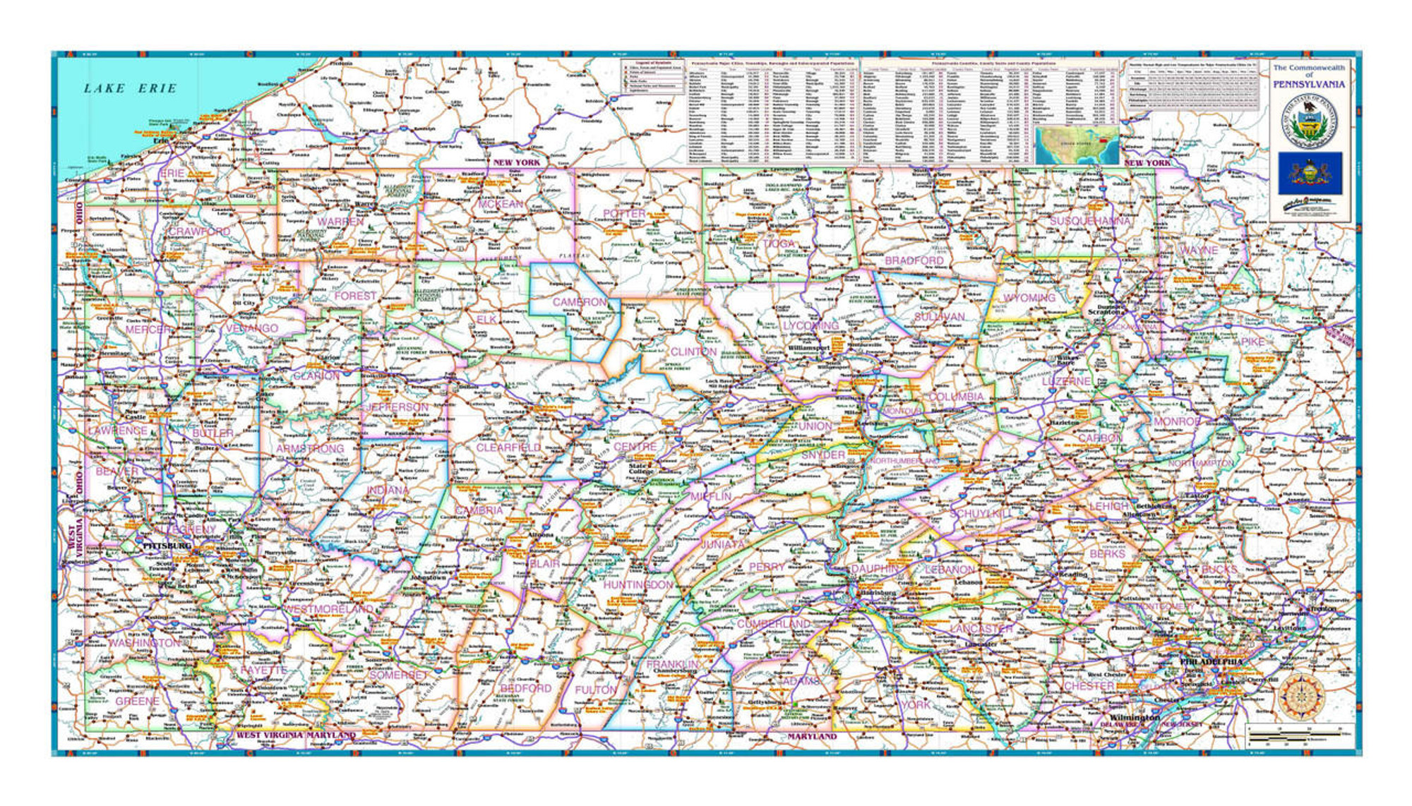 Pennsylvania Reference Map from Compart, image 2, World Maps Online