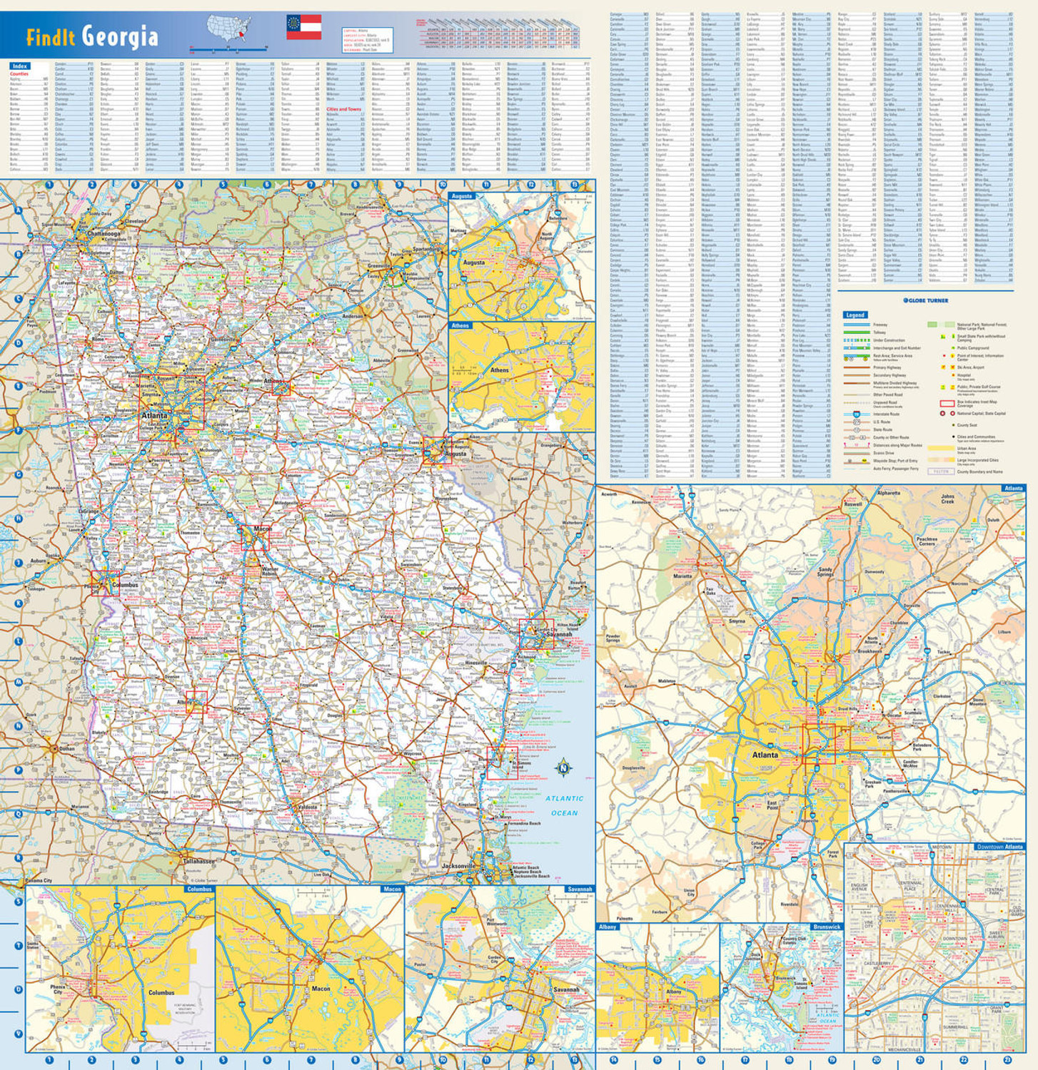 Georgia Reference Wall Map, image 1, World Maps Online