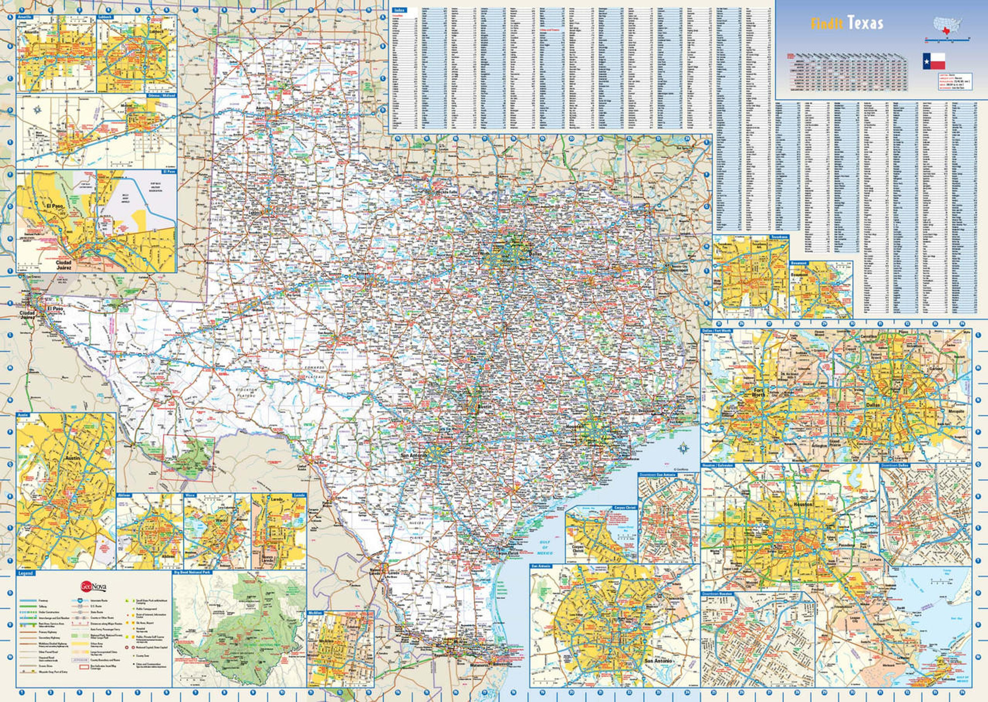 Texas Reference Wall Map, image 1, World Maps Online