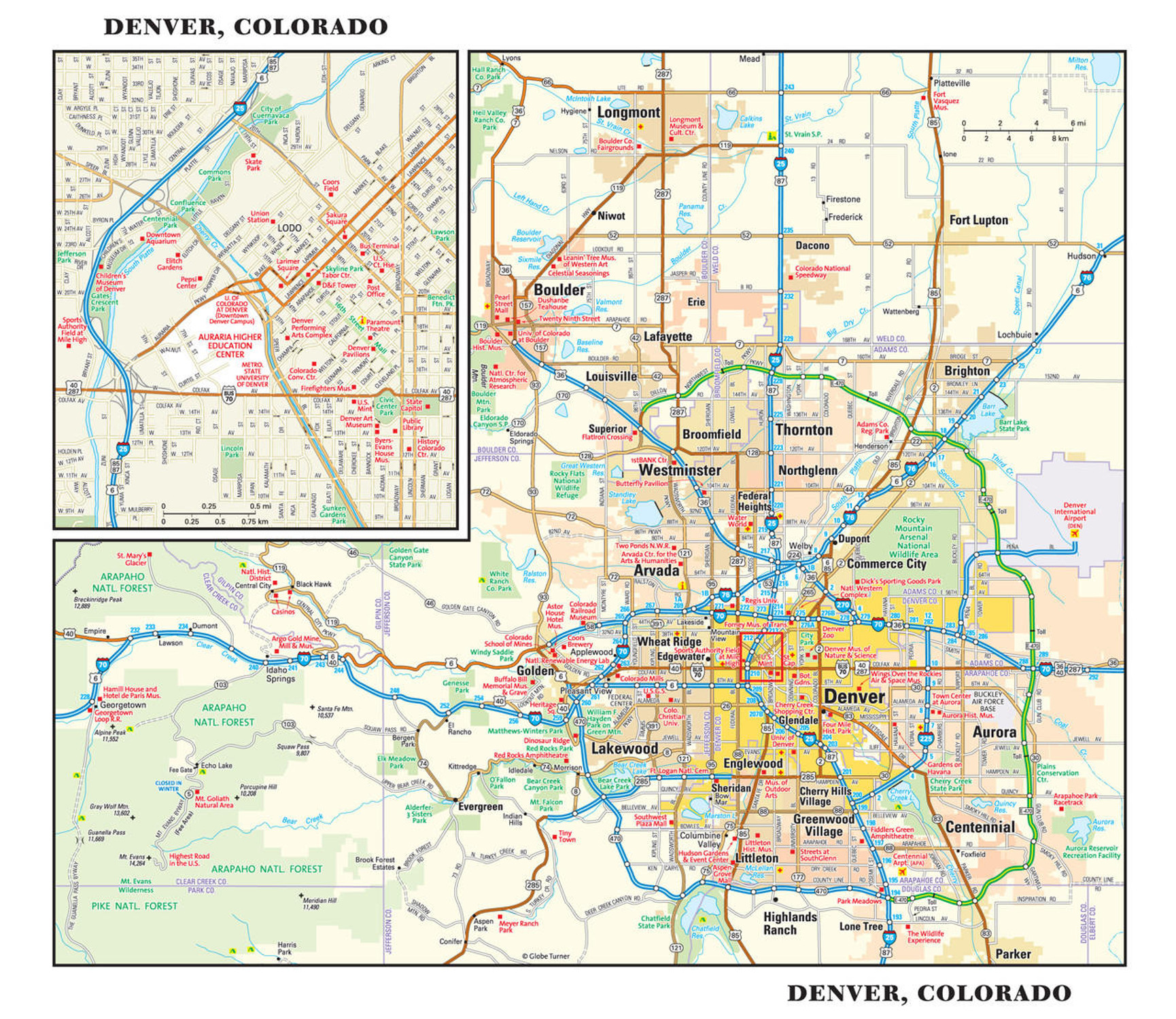 Denver Reference Map from GeoNova, image 1, World Maps Online