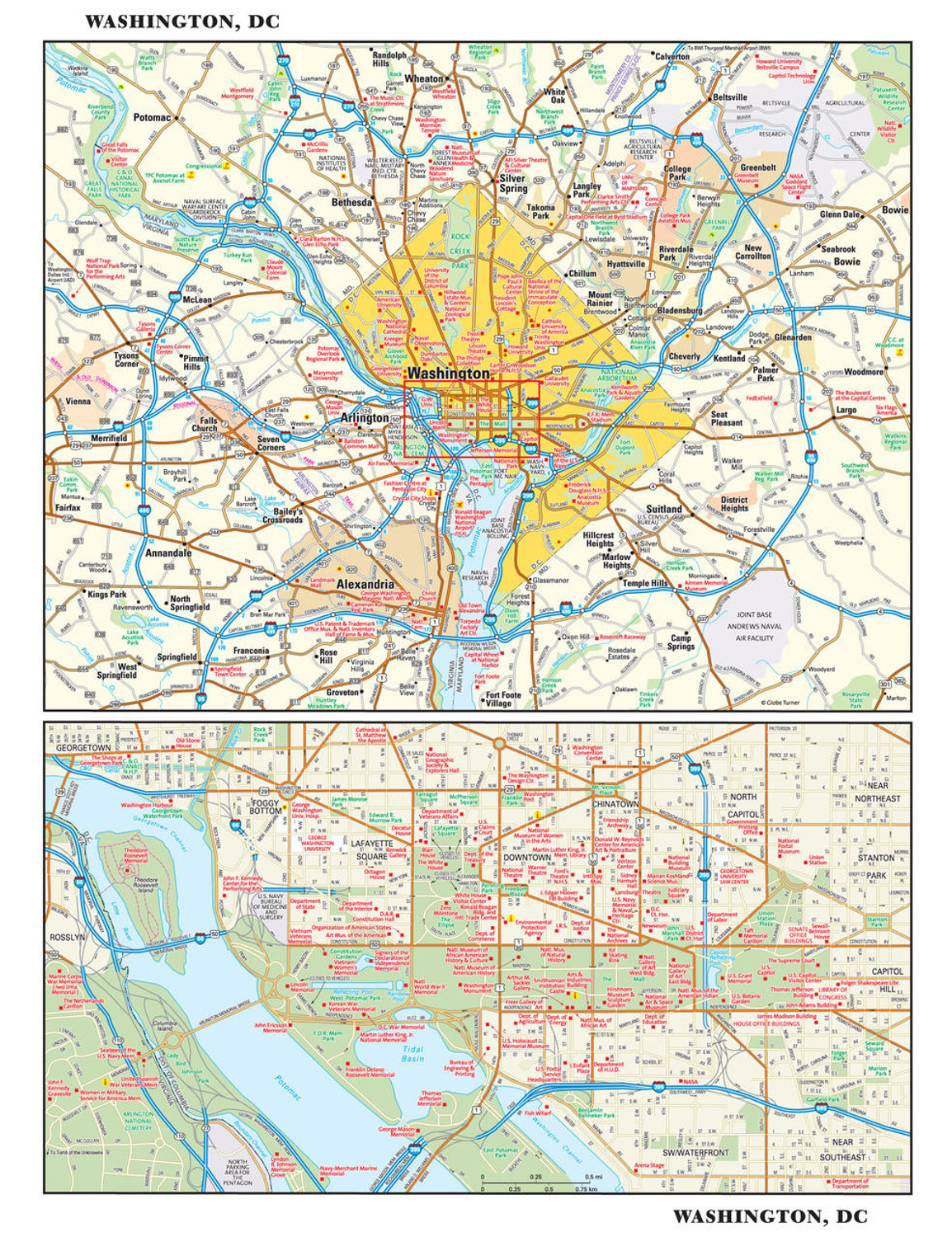 Washington DC Reference Map from GeoNova, image 1, World Maps Online