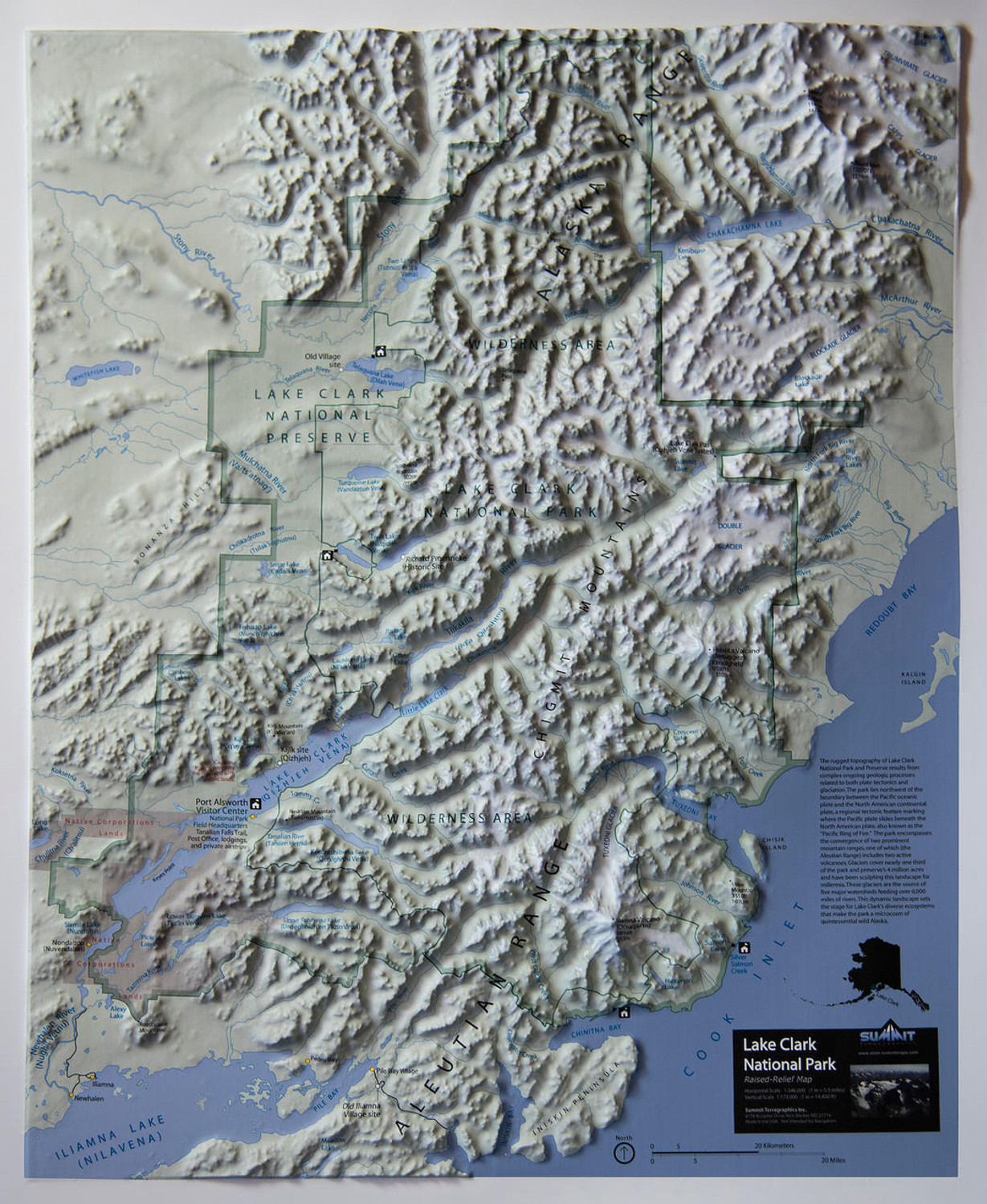 Lake Clark National Park Raised Relief Map, image 1, World Maps Online