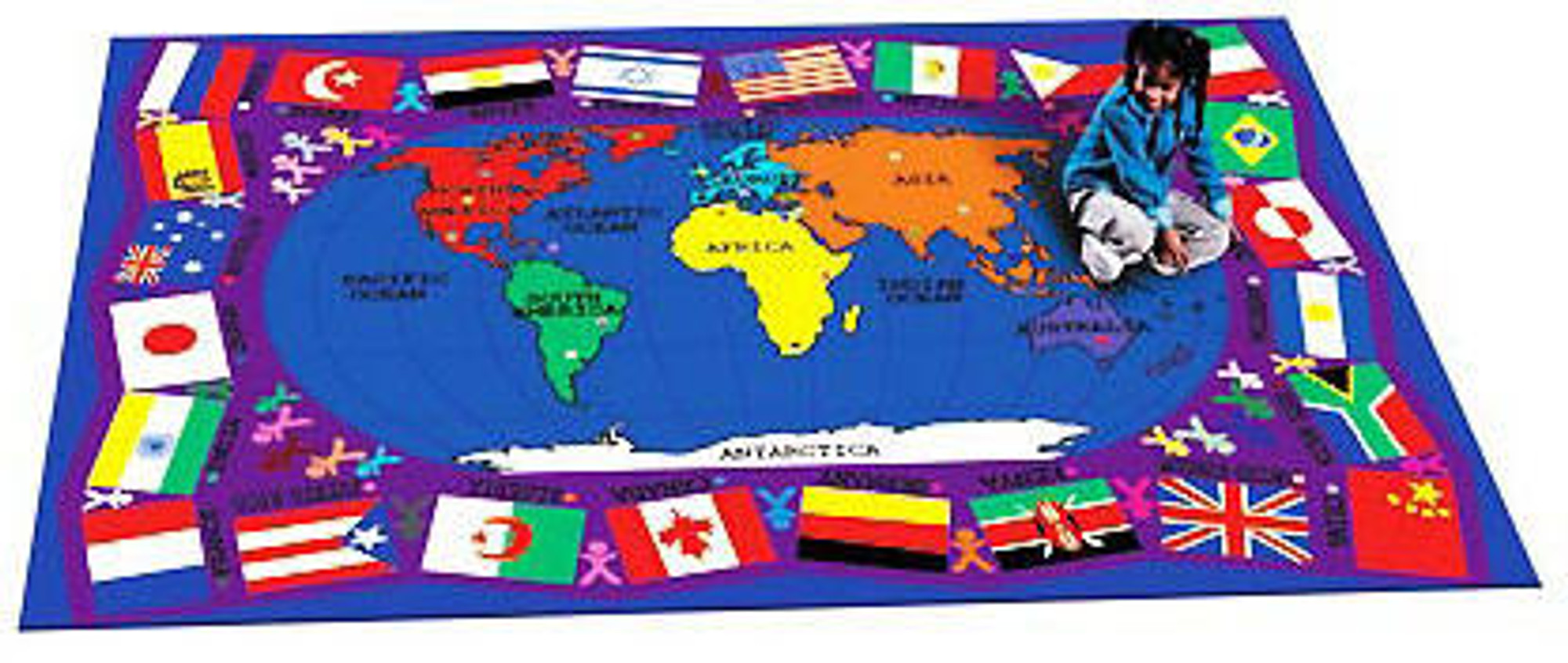 Flags of the World rug, image 1, World Maps Online