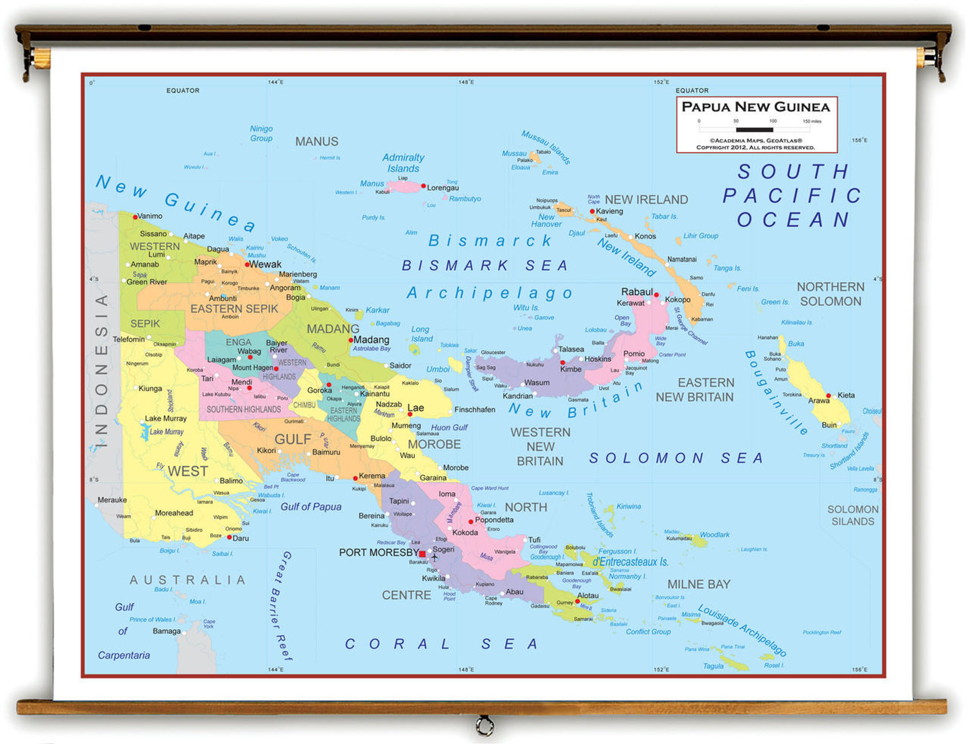 Papua New Guinea Political Educational Map from Academia Maps, image 1, World Maps Online